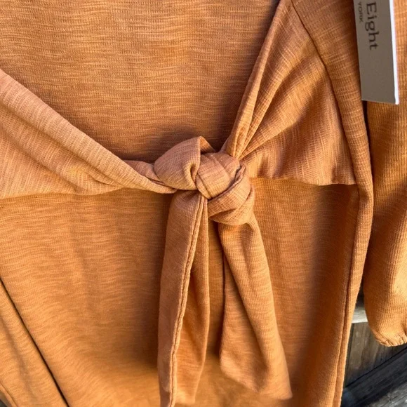 👗Elegant Nine Eight Orange Long-Sleeve Dress - Picture 9 of 12